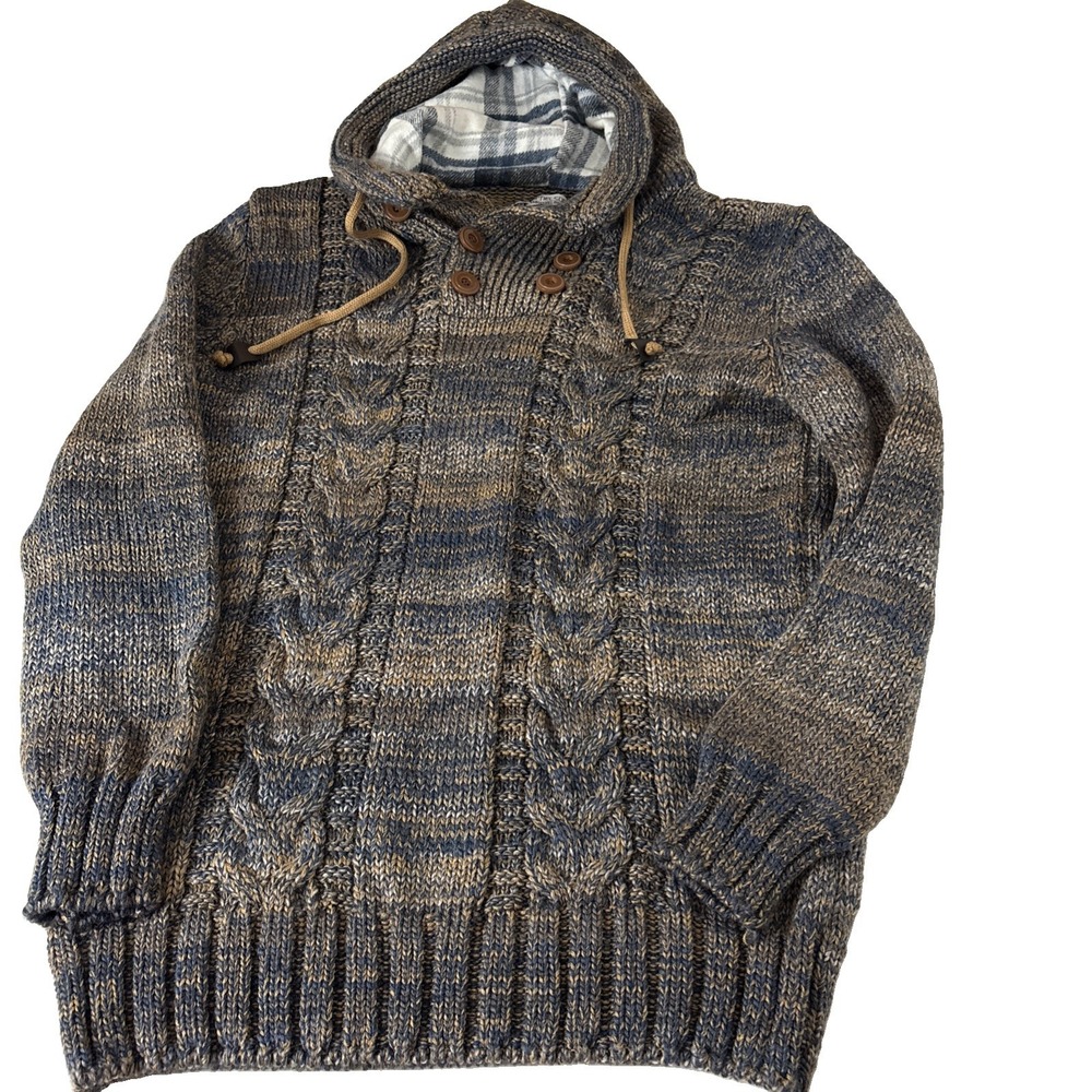Leif Nelson mens XXL chunky knitted pullover Hoodie Sweater Size 2xL